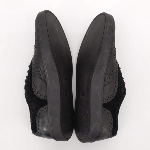 Cole Haan Leather Suede Wingtip Oxford Shoes C10823 Black Navy Blue Men's 10M - Picture 6 of 10